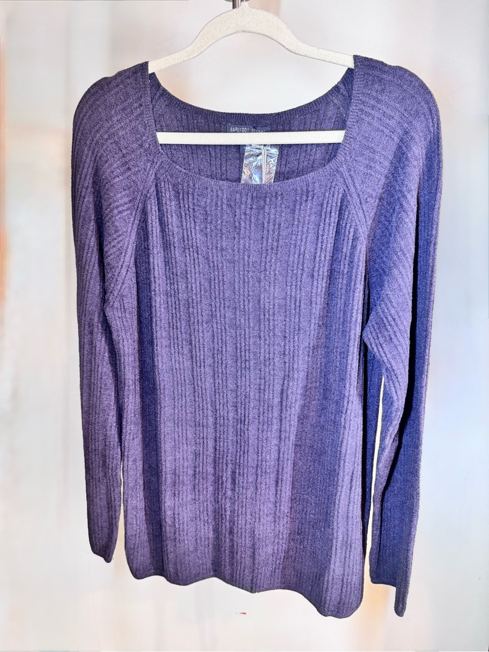 Barefoot Dreams Cozy Chic Ultra Lite Ribbed Pullover in Deep Violet - 1X